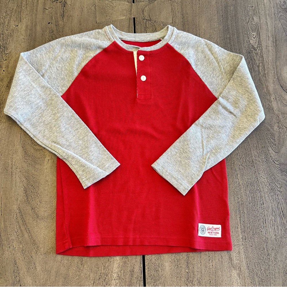 Gap Kids Red and Gray Kids Raglan Shirt